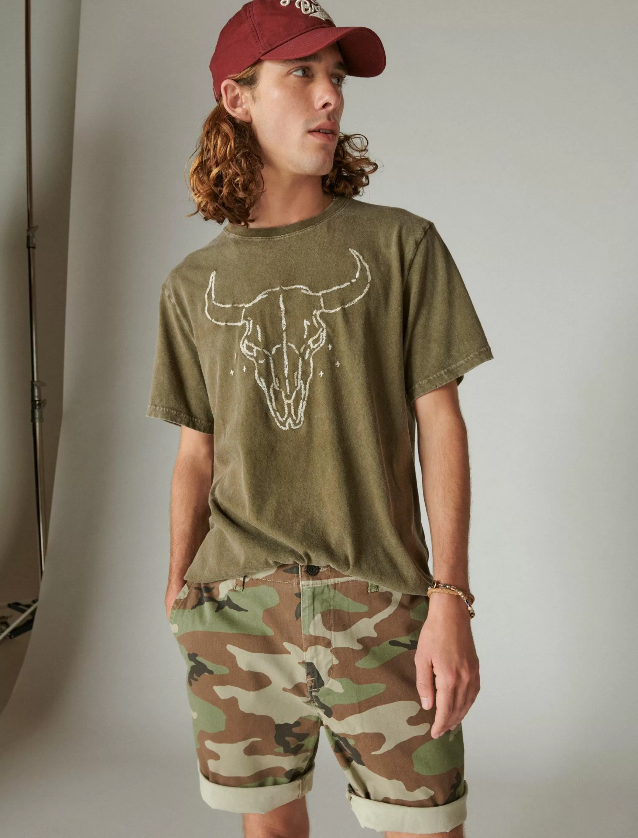 Lucky Brand Graphic Tees*steer skull tee beech