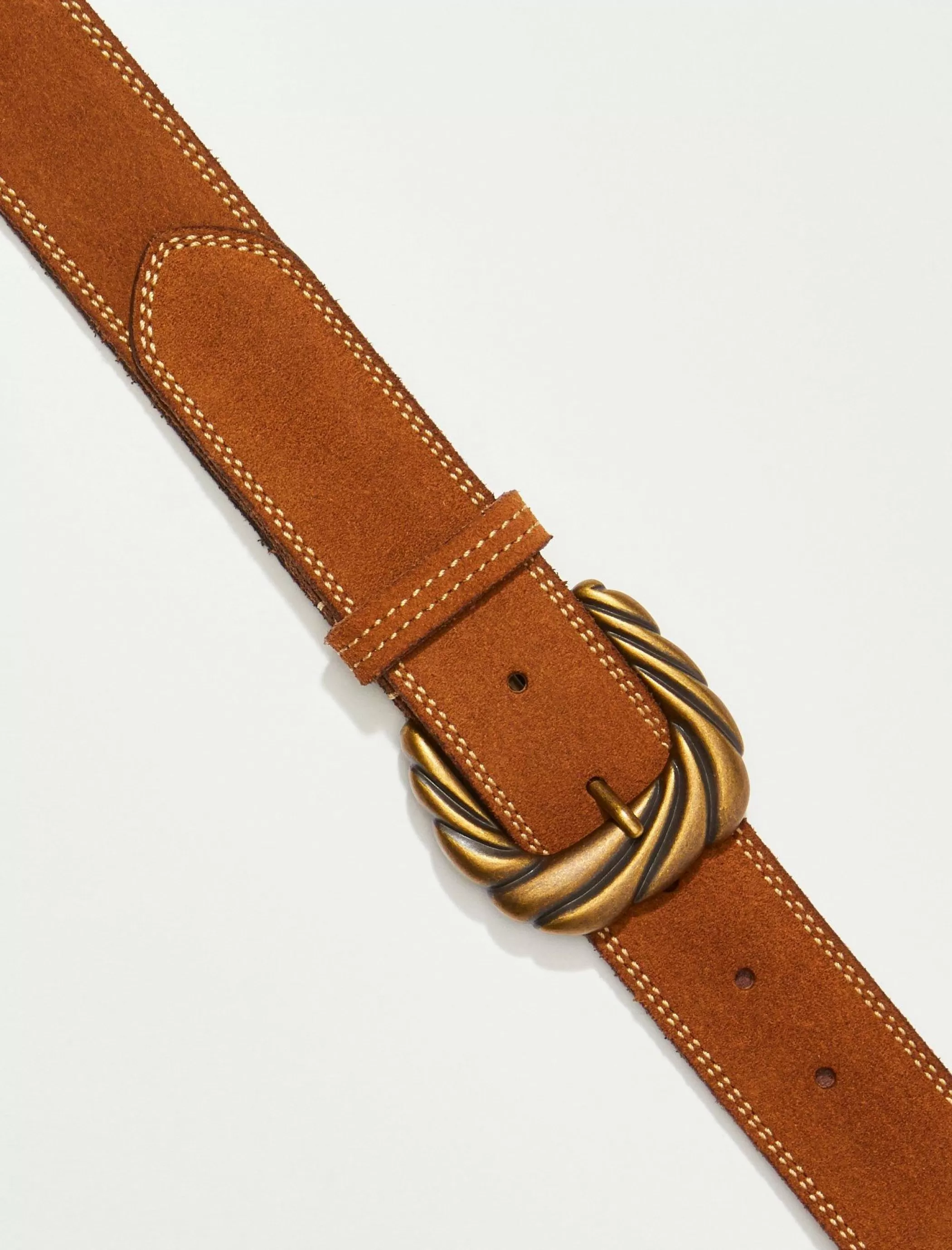 Lucky Brand Belts*suede oversized buckle belt medium brown