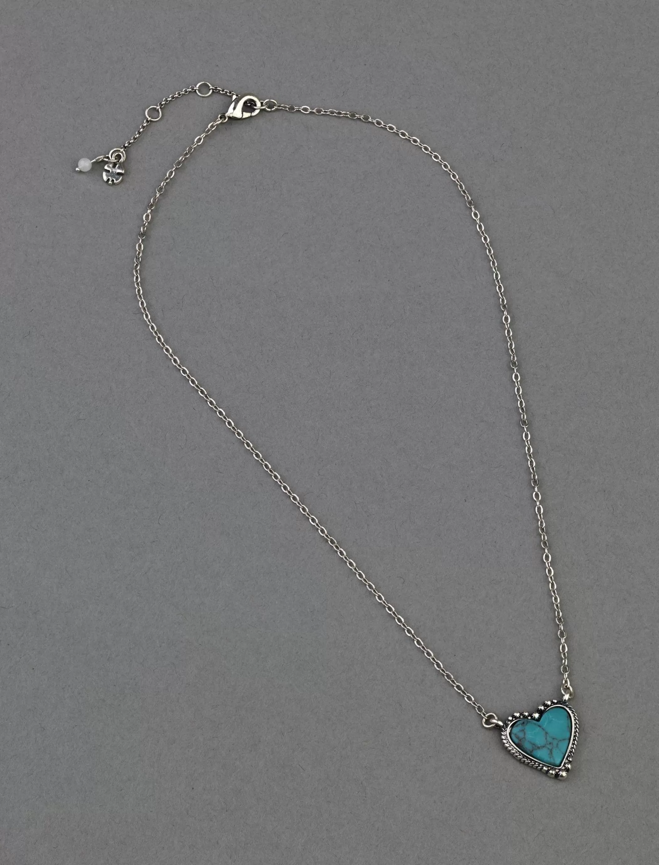 Lucky Brand Jewelry*turquoise heart pendant silver