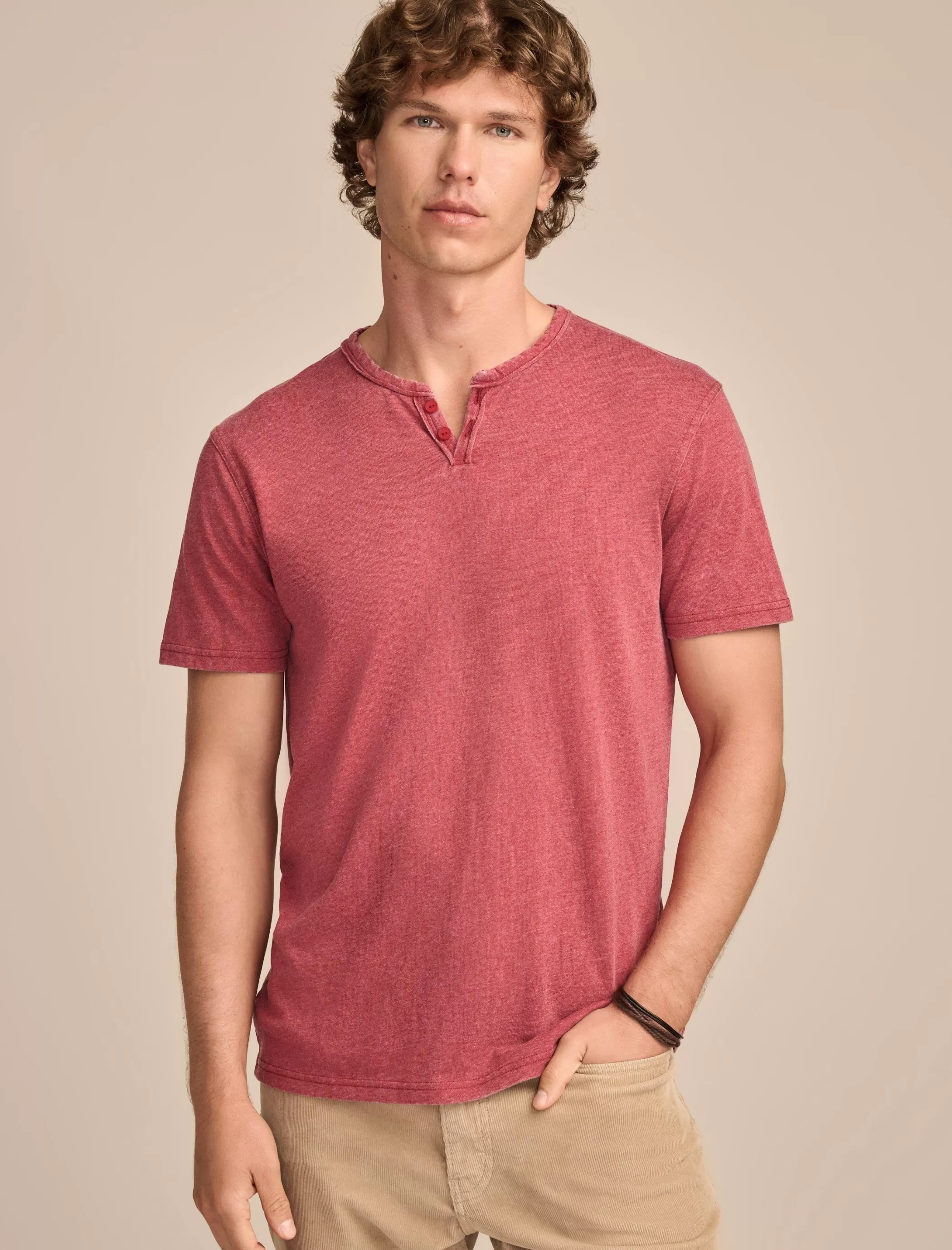 Lucky Brand Shirts & Tops*venice burnout notch neck tee port royale