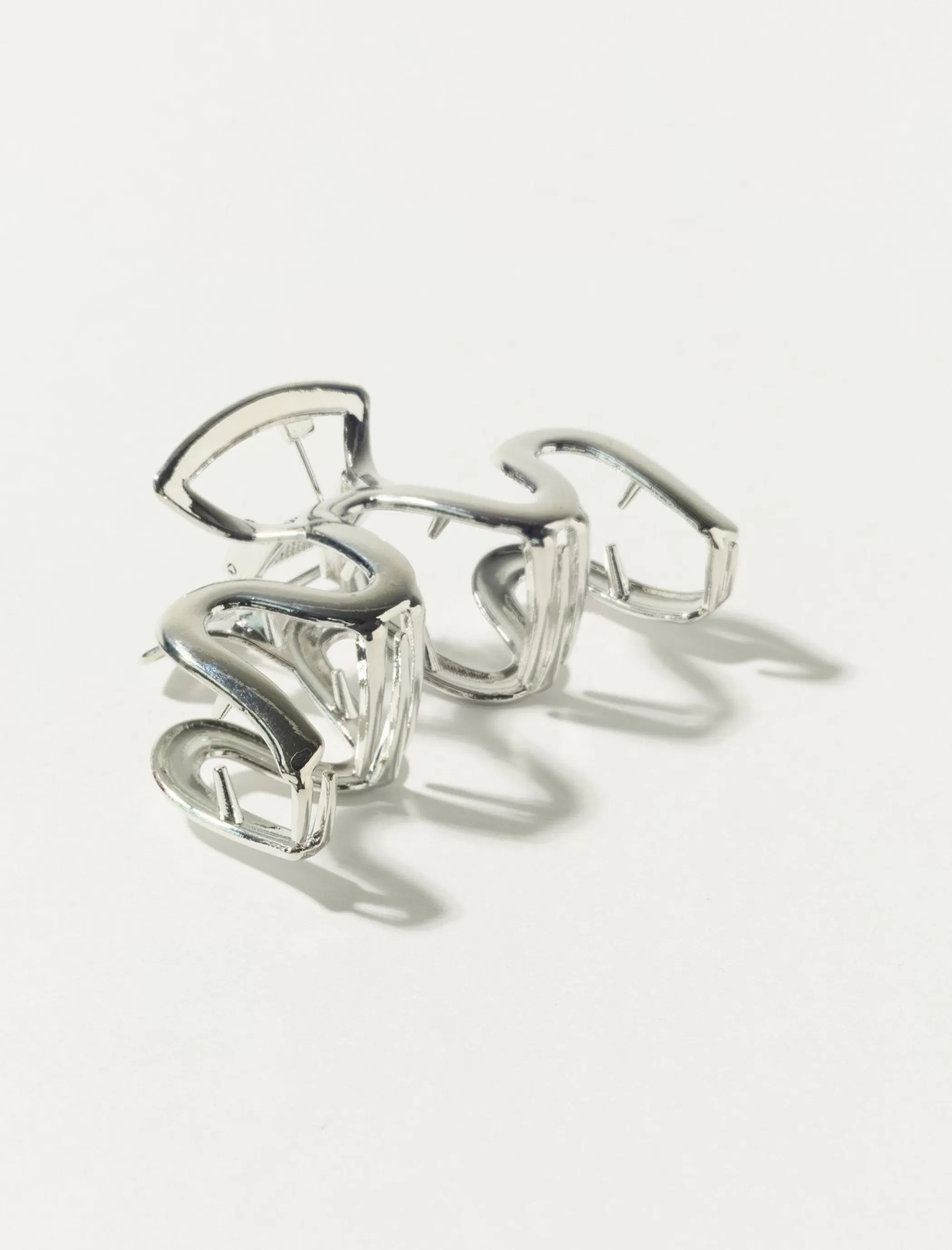 Lucky Brand Hair Accessories*wavy metal claw silver