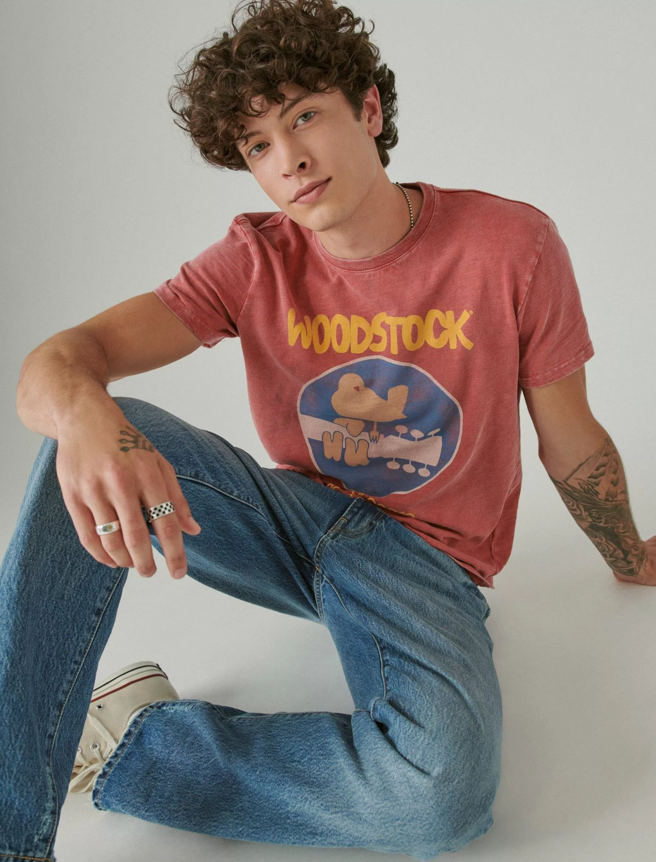 Lucky Brand Graphic Tees*woodstock poster tee holly berry