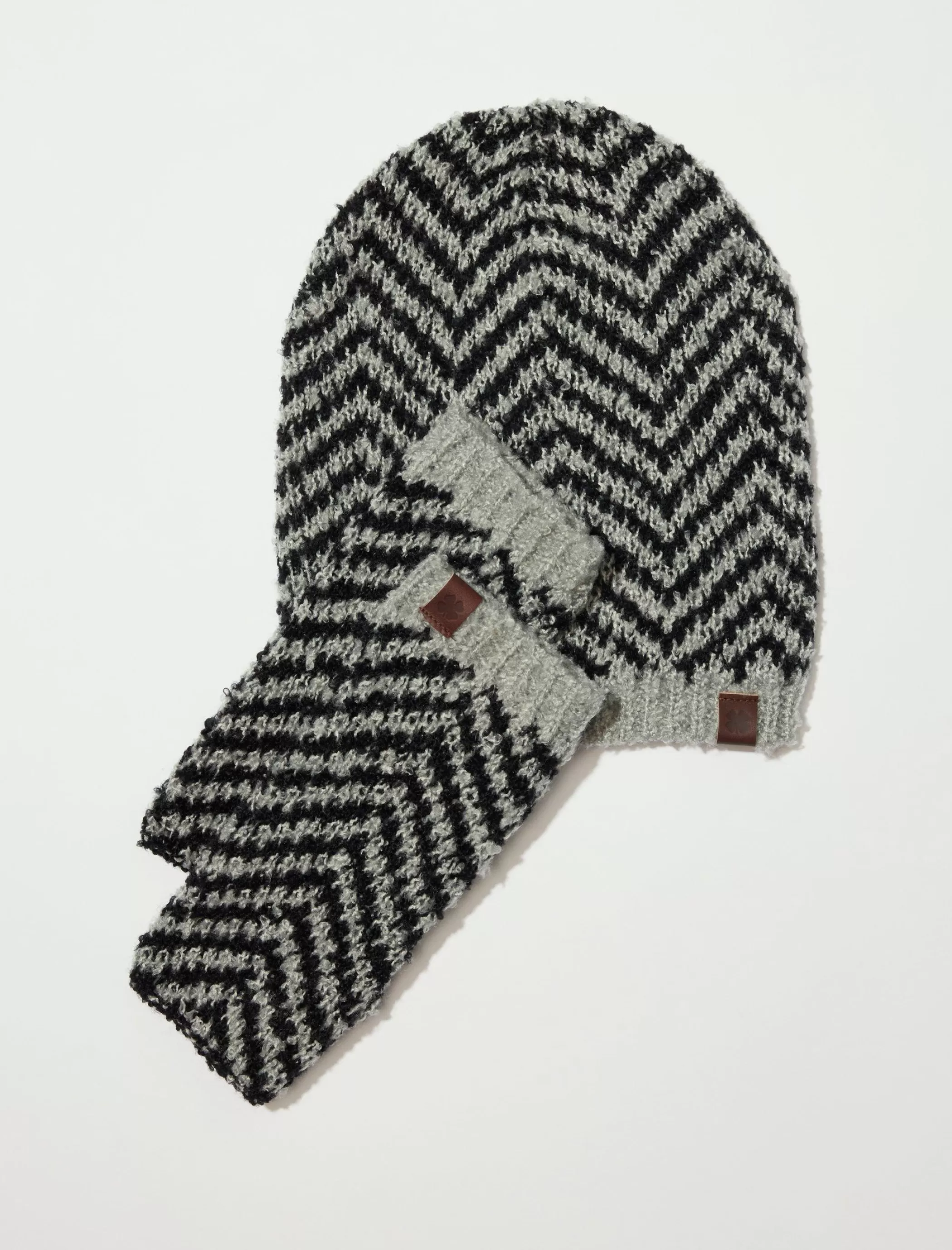 Lucky Brand Gloves | Hats*zig zag beanie and arm warmer set dark grey